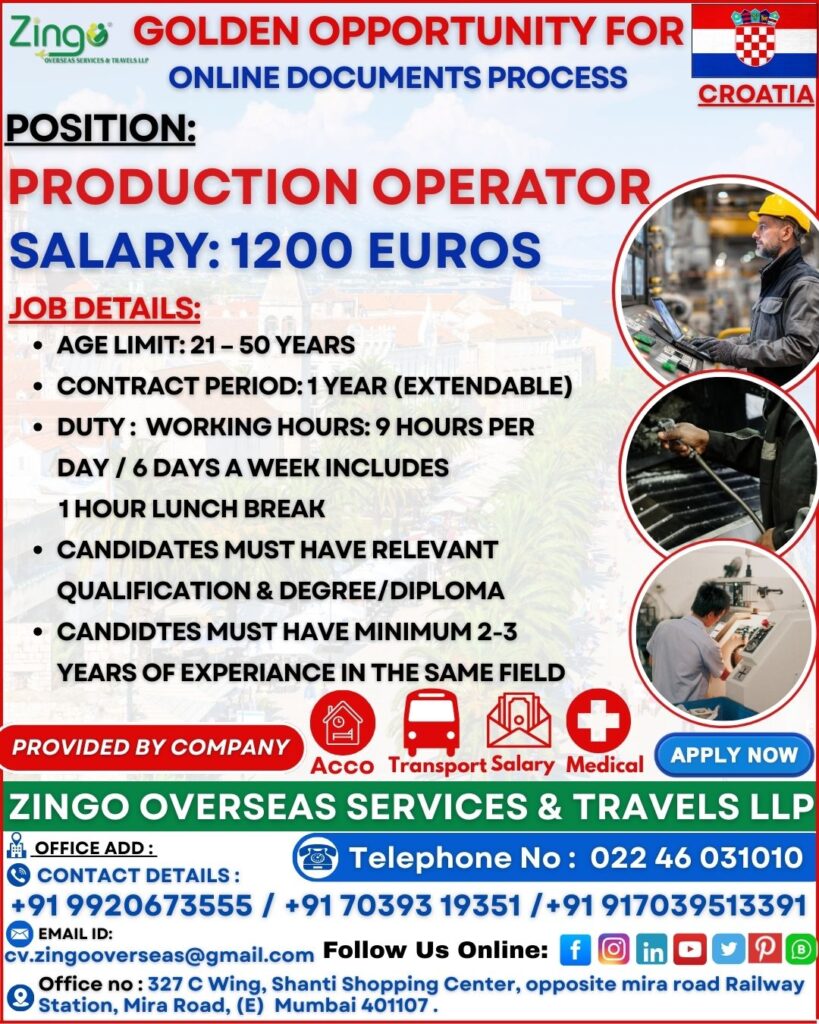 JOB OPENING FOR CROATIA