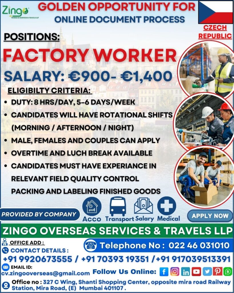 JOB VACANCY FOR CZECK REPUBLIC