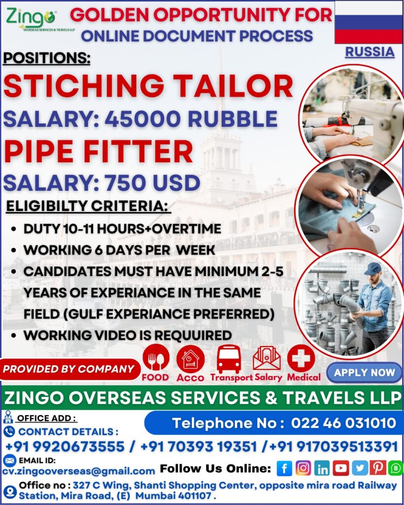 JOB VACANCY FOR RUSSIA