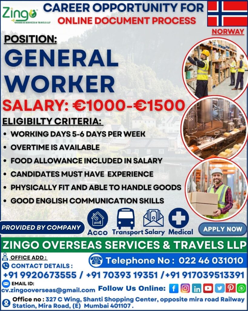 JOB VACANCY FOR NORWAY