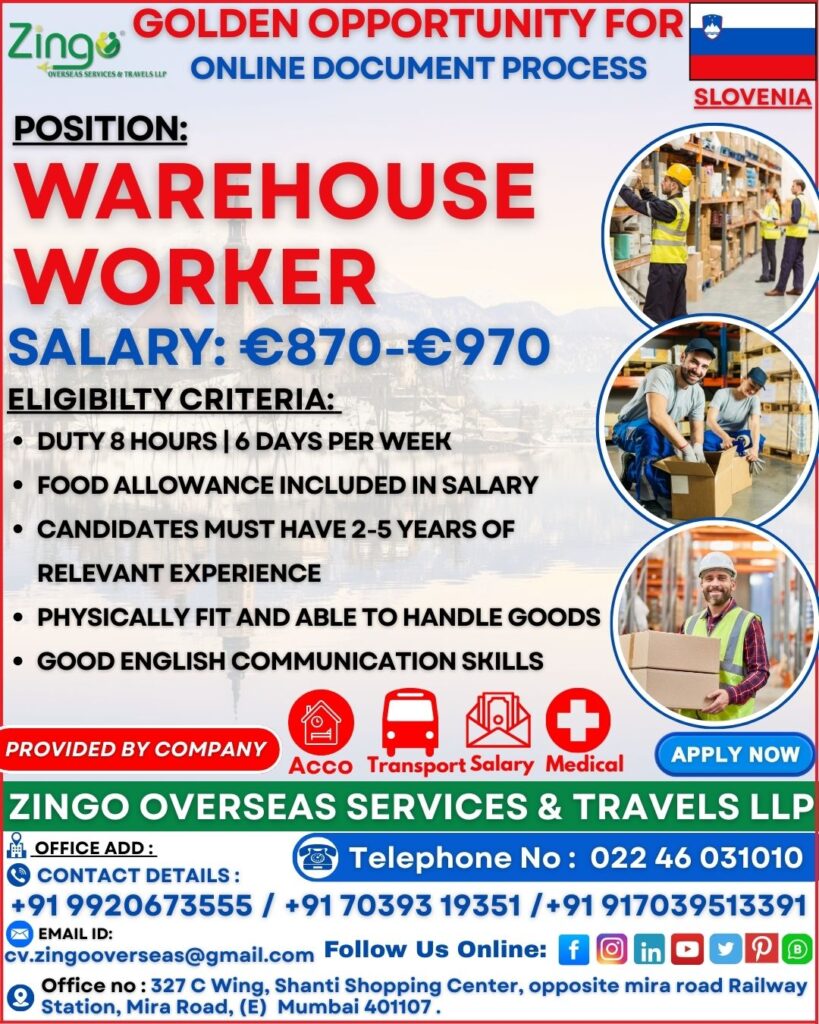 JOB VACANCY FOR SLOVENIA