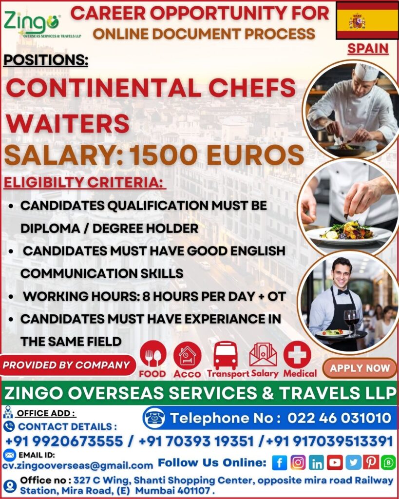 JOB VACANCY FOR SPAIN