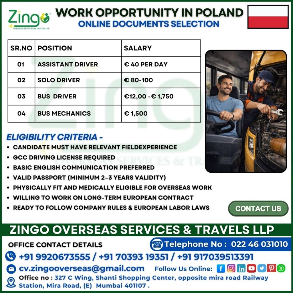 JOB VACANCY FOR POLAND