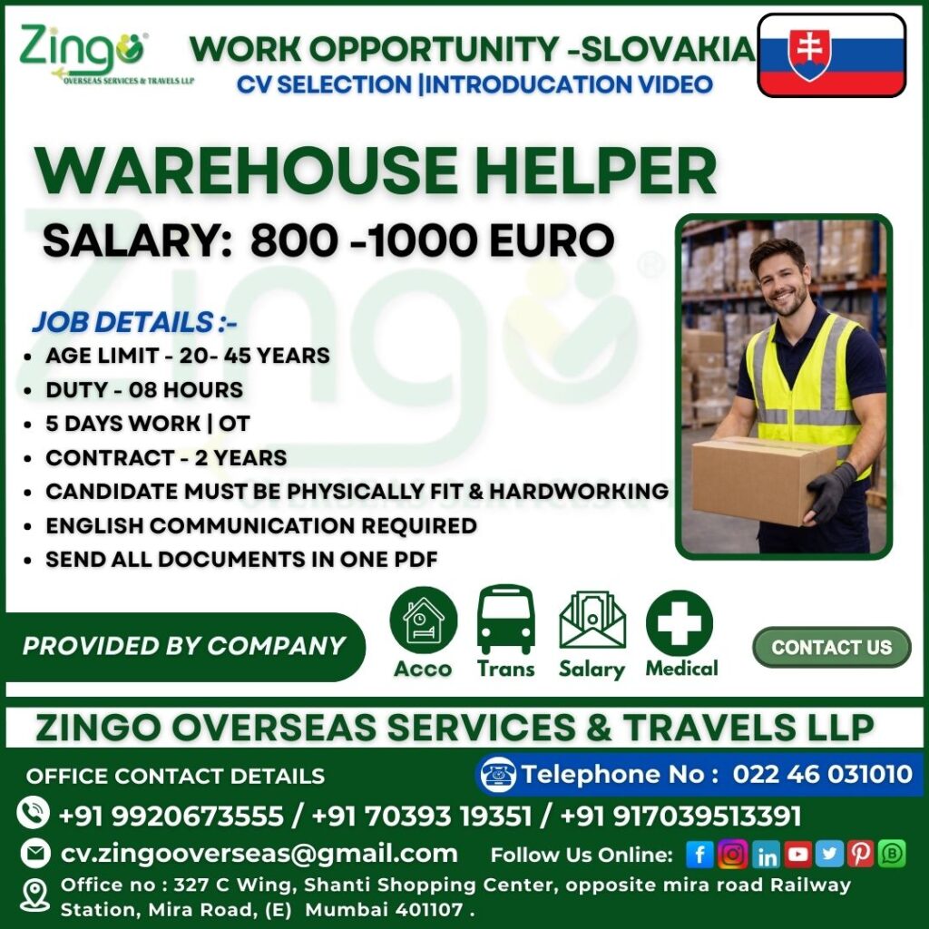 JOB VACANCY FOR SLOVAKIA