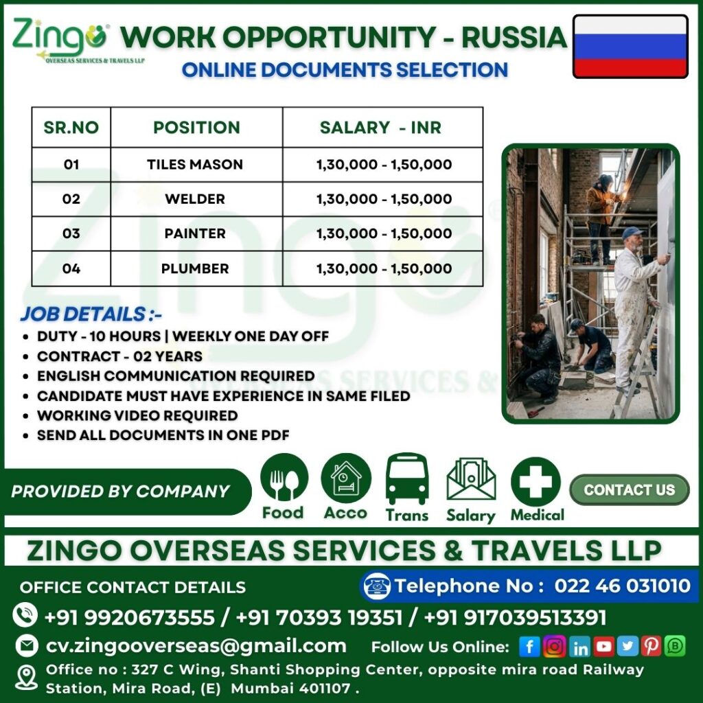 JOB VACANCY FOR RUSSIA