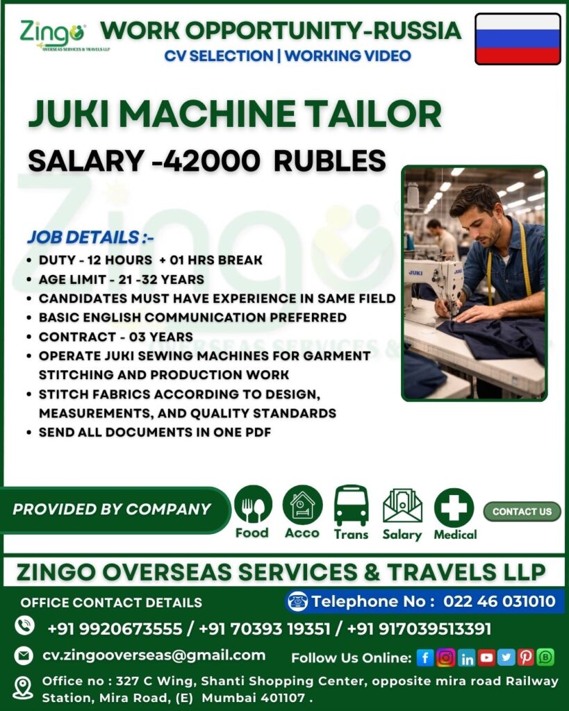 JOB VACANCY FOR RUSSIA